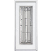 32 In. x 80 In. x 4 9/16 In. Elmhurst Antique Black Full Lite Right Hand Entry Door with Brickmould