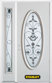 50 In. x 82 In. Full Oval Lite Pre-Finished White Steel Entry Door with Sidelites and Brickmould