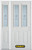 50 In. x 82 In. 2-Lite 2-Panel Pre-Finished White Steel Entry Door with Sidelites and Brickmould