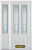 50 In. x 82 In. 2-Lite 2-Panel Pre-Finished White Steel Entry Door with Sidelites and Brickmould