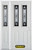 50 In. x 82 In. 2-Lite 2-Panel Pre-Finished White Steel Entry Door with Sidelites and Brickmould