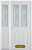 50 In. x 82 In. 2-Lite 2-Panel Pre-Finished White Steel Entry Door with Sidelites and Brickmould