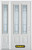 50 In. x 82 In. 2-Lite 2-Panel Pre-Finished White Steel Entry Door with Sidelites and Brickmould