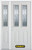 50 In. x 82 In. 2-Lite 2-Panel Pre-Finished White Steel Entry Door with Sidelites and Brickmould
