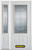 50 In. x 82 In. 3/4 Lite 2-Panel Pre-Finished White Steel Entry Door with Sidelites and Brickmould