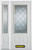 50 In. x 82 In. 3/4 Lite 2-Panel Pre-Finished White Steel Entry Door with Sidelites and Brickmould