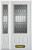 50 In. x 82 In. 3/4 Lite 2-Panel Pre-Finished White Steel Entry Door with Sidelites and Brickmould