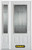 50 In. x 82 In. 3/4 Lite 2-Panel Pre-Finished White Steel Entry Door with Sidelites and Brickmould