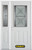 48 In. x 82 In. 1/2 Lite 2-Panel Pre-Finished White Steel Entry Door with Sidelites and Brickmould