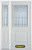 50 In. x 82 In. 1/2 Lite 1-Panel Pre-Finished White Steel Entry Door with Sidelites and Brickmould