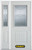 50 In. x 82 In. 1/2 Lite 1-Panel Pre-Finished White Steel Entry Door with Sidelites and Brickmould