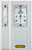 48 In. x 82 In. 1/2 Lite 1-Panel Pre-Finished White Steel Entry Door with Sidelites and Brickmould