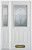 50 In. x 82 In. 1/2 Lite 2-Panel Pre-Finished White Steel Entry Door with Sidelites and Brickmould