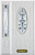 50 In. x 82 In. 3/4 Oval Lite Pre-Finished White Steel Entry Door with Sidelites and Brickmould