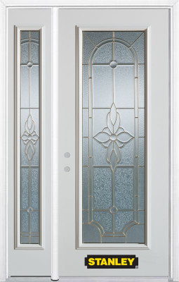 48 In. x 82 In. Full Lite Pre-Finished White Steel Entry Door with Sidelites and Brickmould