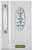 48 In. x 82 In. 3/4 Oval Lite Pre-Finished White Steel Entry Door with Sidelites and Brickmould