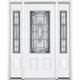 67"x80"x4 9/16" Providence Antique Black 3/4 Lite Left Hand Entry Door with Brickmould