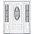 65"x80"x4 9/16" Providence Antique Black 3/4 Oval Lite Right Hand Entry Door with Brickmould