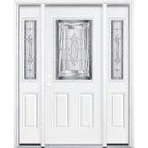 67"x80"x4 9/16" Providence Nickel Half Lite Right Hand Entry Door with Brickmould