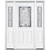 67"x80"x6 9/16" Providence Nickel Half Lite Left Hand Entry Door with Brickmould