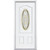 32 In. x 80 In. x 4 9/16 In. Providence Brass 3/4 Oval Lite Left Hand Entry Door with Brickmould