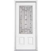 36 In. x 80 In. x 4 9/16 In. Elmhurst Antique Black 3/4 Lite Right Hand Entry Door with Brickmould