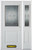 52 In. x 82 In. 1/2 Lite 1-Panel Pre-Finished White Steel Entry Door with Sidelite and Brickmould