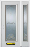 52 In. x 82 In. Full Lite Pre-Finished White Steel Entry Door with Sidelite and Brickmould