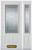 50 In. x 82 In. 3/4 Lite 2-Panel Pre-Finished White Steel Entry Door with Sidelite and Brickmould