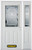 50 In. x 82 In. 1/2 Lite 2-Panel Pre-Finished White Steel Entry Door with Sidelite and Brickmould