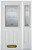 50 In. x 82 In. 1/2 Lite 2-Panel Pre-Finished White Steel Entry Door with Sidelite and Brickmould