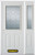 50 In. x 82 In. 1/2 Lite 2-Panel Pre-Finished White Steel Entry Door with Sidelite and Brickmould
