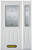 50 In. x 82 In. 1/2 Lite 2-Panel Pre-Finished White Steel Entry Door with Sidelite and Brickmould