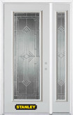50 In. x 82 In. Full Lite Pre-Finished White Steel Entry Door with Sidelite and Brickmould