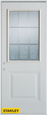 Geometric Glue Chip Zinc 1/2 Lite 1-Panel Pre-Finished White 36 In. x 80 In. Steel Entry Door - Right Inswing