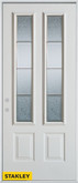 Geometric Glue Chip Zinc 2-Lite 2-Panel Pre-Finished White 34 In. x 80 In. Steel Entry Door - Right Inswing