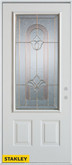 Traditional 3/4 Lite 2-Panel White 34 In. x 80 In. Steel Entry Door - Left Inswing