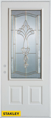 Traditional 3/4 Lite 2-Panel White 36 In. x 80 In. Steel Entry Door - Right Inswing