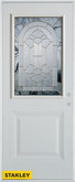 Traditional 1/2 Lite 1-Panel White 34 In. x 80 In. Steel Entry Door - Left Inswing