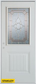 Traditional 1/2 Lite 1-Panel White 36 In. x 80 In. Steel Entry Door - Right Inswing