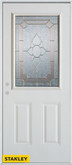 Traditional 1/2 Lite 2-Panel White 34 In. x 80 In. Steel Entry Door - Right Inswing