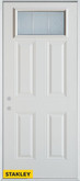 Geometric Glue Chip Rectangular Lite 2-Panel White 36 In. x 80 In. Steel Entry Door - Right Inswing