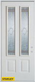 Traditional 2-Lite 2-Panel White 32 In. x 80 In. Steel Entry Door - Left Inswing