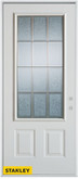 Geometric Glue Chip 3/4 Lite 2-Panel Pre-Finished White 34 In. x 80 In. Steel Entry Door - Left Inswing