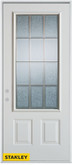 Geometric Glue Chip Zinc 3/4 Lite 2-Panel Pre-Finished White 34 In. x 80 In. Steel Entry Door - Right Inswing
