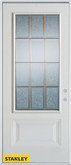 Geometric Glue Chip Zinc 3/4 Lite 1-Panel Pre-Finished White 32 In. x 80 In. Steel Entry Door - Left Inswing