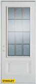 Geometric Glue Chip 3/4 Lite 1-Panel Pre-Finished White 34 In. x 80 In. Steel Entry Door - Right Inswing