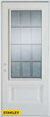 Geometric Glue Chip Zinc 3/4 Lite 1-Panel Pre-Finished White 36 In. x 80 In. Steel Entry Door - Right Inswing