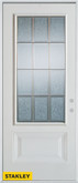 Geometric Glue Chip Zinc 3/4 Lite 1-Panel Pre-Finished White 36 In. x 80 In. Steel Entry Door - Left Inswing