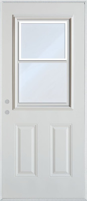 Half Lite Vented 2-Panel Painted Steel Entry Door